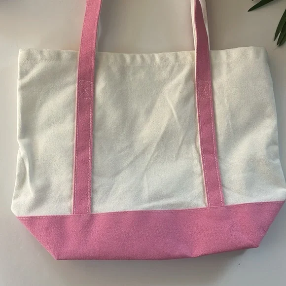 Women’s pink and white canvas tote and Barbie hat one size - Picture 8 of 10